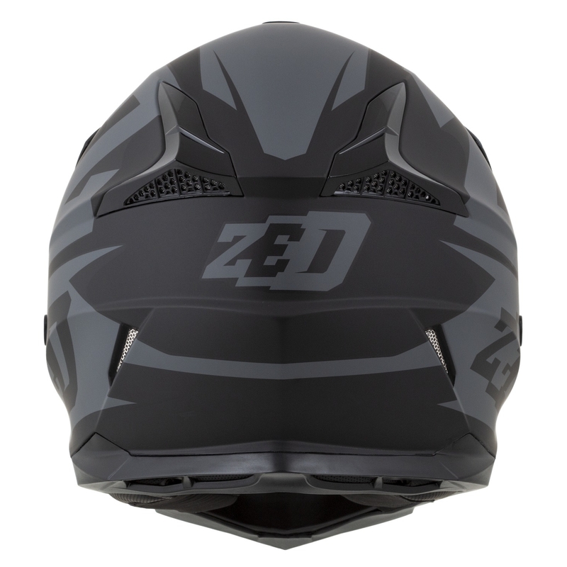 Casco de Moto de Motocross ZED X1.9D Targa Niño Gris Mate-Negro