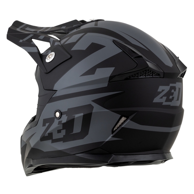 Casco de Moto de Motocross ZED X1.9D Targa Niño Gris Mate-Negro