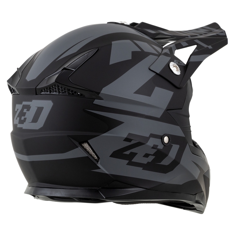 Casco de Moto de Motocross ZED X1.9D Targa Niño Gris Mate-Negro