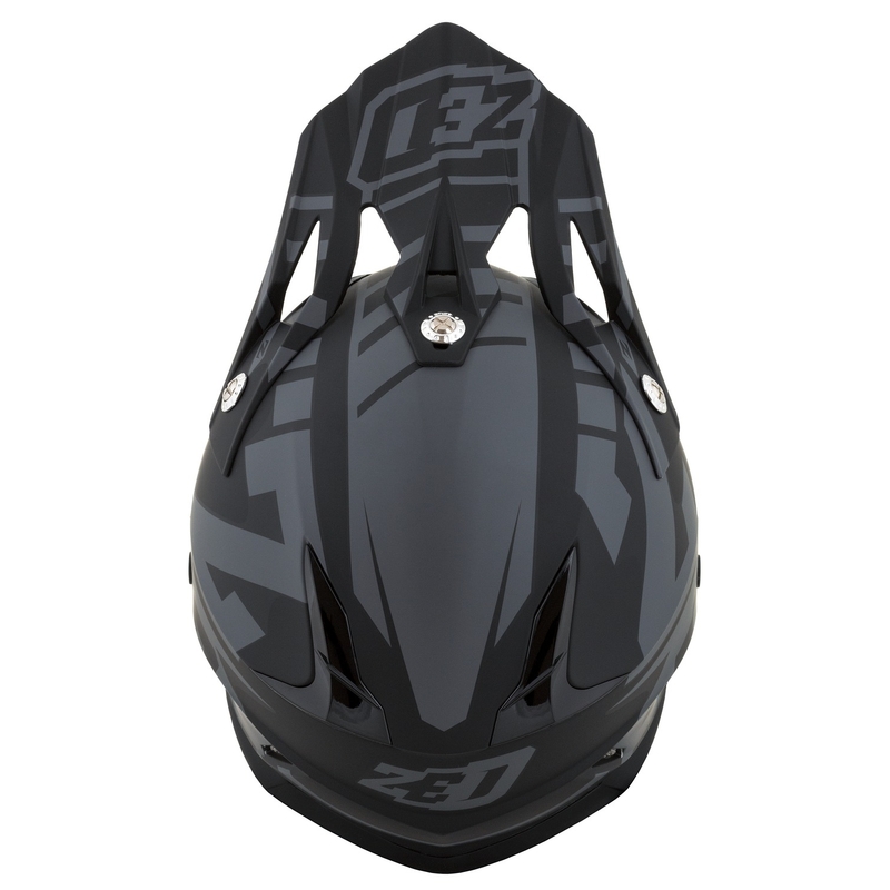 Casco de Moto de Motocross ZED X1.9D Targa Niño Gris Mate-Negro