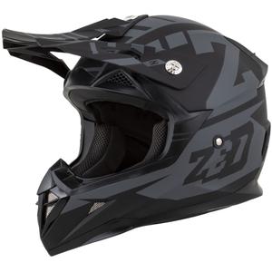 Casco de Moto de Motocross ZED X1.9D Targa Niño Gris Mate-Negro