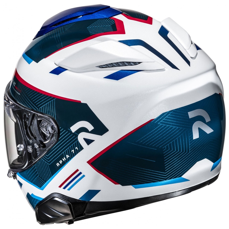 Casco integral de moto HJC RPHA 71 Ellon MC21 blanco-azul-rojo