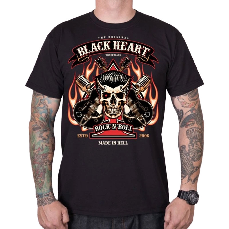 Camiseta Black Heart HillBilly Niño negra