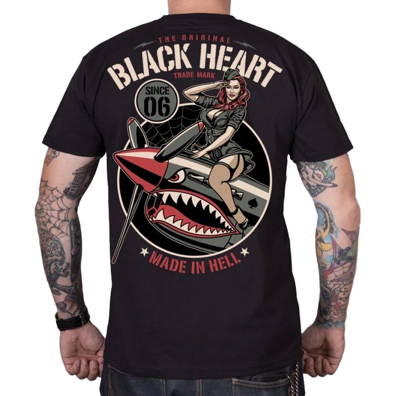 Camiseta Black Heart Air Fighter negro