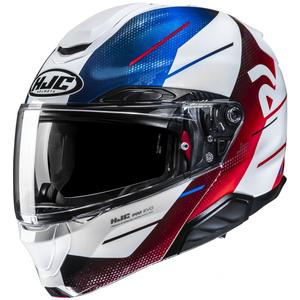 Casco de moto abatible HJC RPHA 91 Blat MC21 blanco-azul-rojo