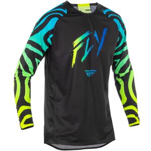 Camiseta motocross FLY Racing Evolution negro-azul-amarillo fluo