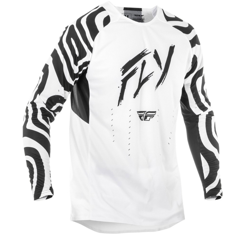 Camiseta motocross FLY Racing Evolution blanco-negro