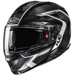 Casco de moto modular HJC RPHA 91 CARBON Lagos MC5 negro-gris