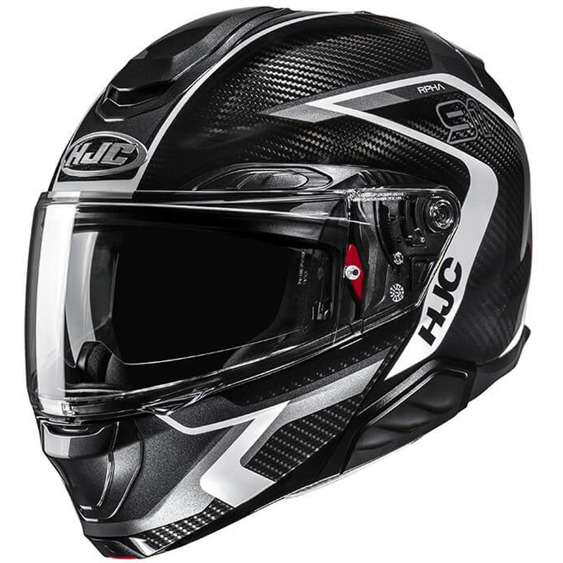 Casco de moto modular HJC RPHA 91 CARBON Lagos MC5 negro-gris