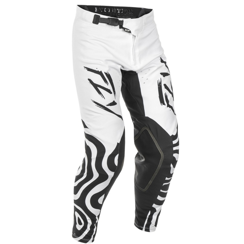 Pantalón motocross FLY Racing Evolution blanco-negro