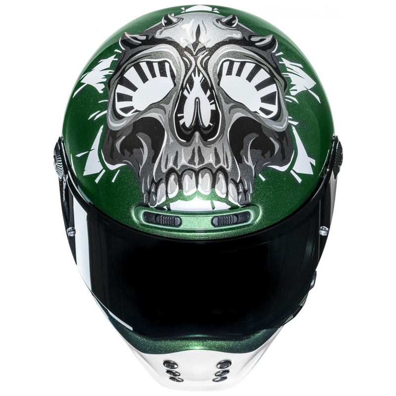 Casco de moto integral HJC V10 Crania MC4 verde-blanco