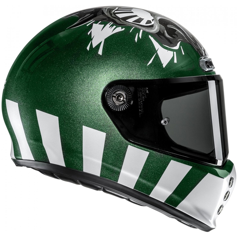 Casco de moto integral HJC V10 Crania MC4 verde-blanco