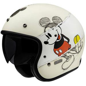 Casco de moto abierto HJC V31 Disney Mickey Sketch MC1SF blanco-negro