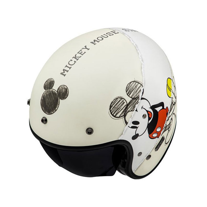 Casco de moto abierto HJC V31 Disney Mickey Sketch MC1SF blanco-negro