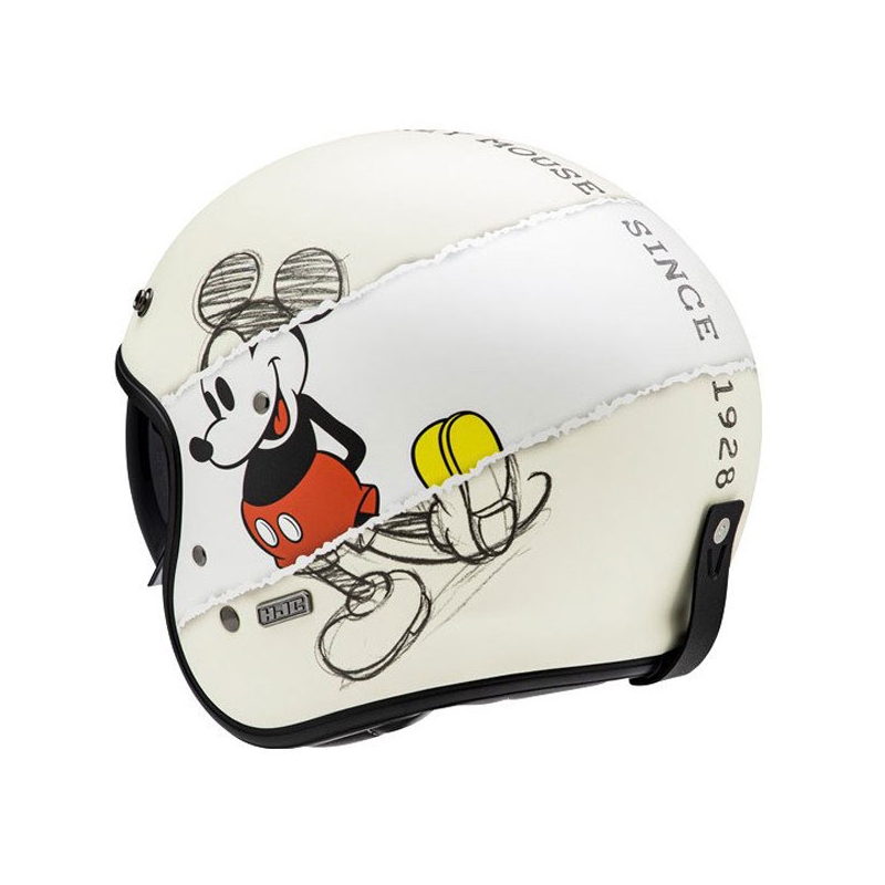 Casco de moto abierto HJC V31 Disney Mickey Sketch MC1SF blanco-negro