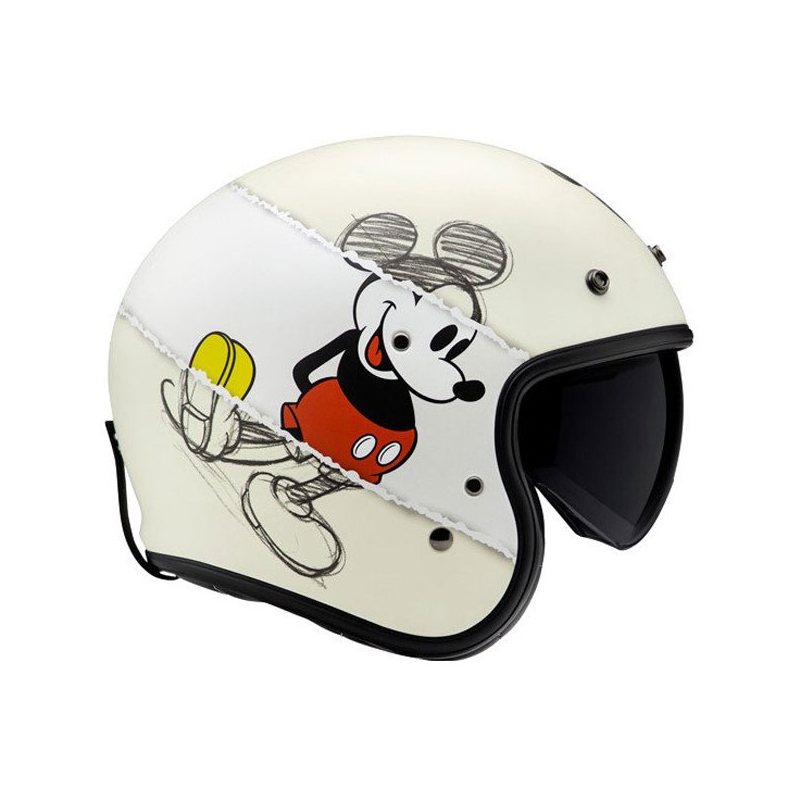 Casco de moto abierto HJC V31 Disney Mickey Sketch MC1SF blanco-negro