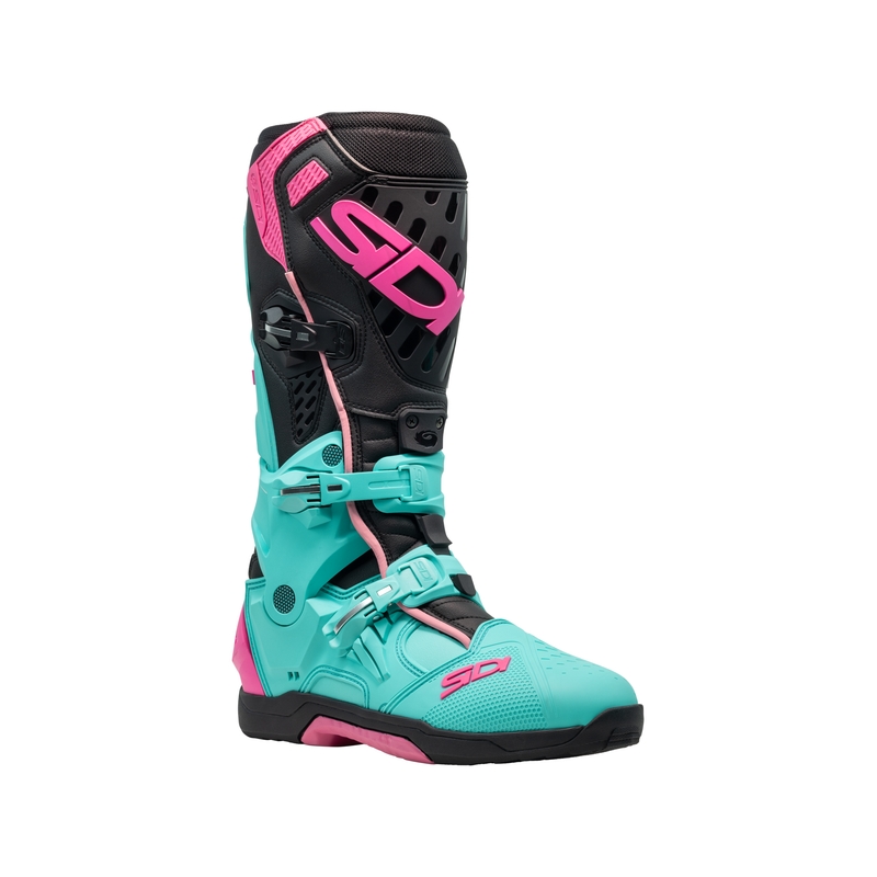 Botas de moto SiDi Crossair menta-negro-rosa