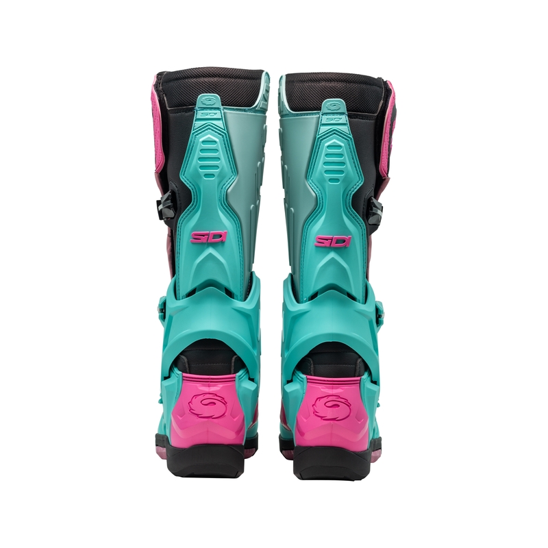 Botas de moto SiDi Crossair menta-negro-rosa