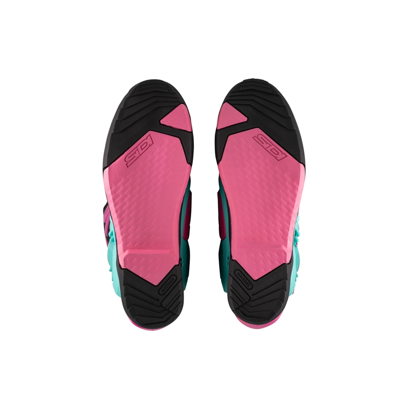 Botas de moto SiDi Crossair menta-negro-rosa