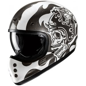 Casco de moto integral HJC V60 Flame MC5 negro-blanco