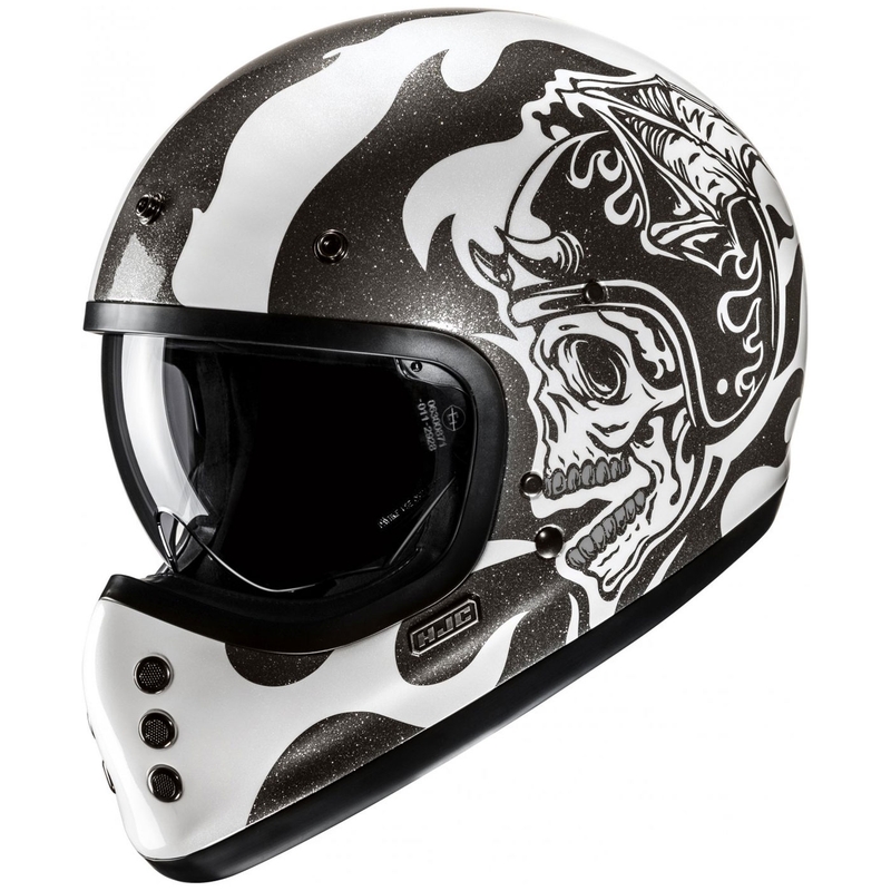 Casco integral de moto HJC V60 Flame MC5 negro-blanco