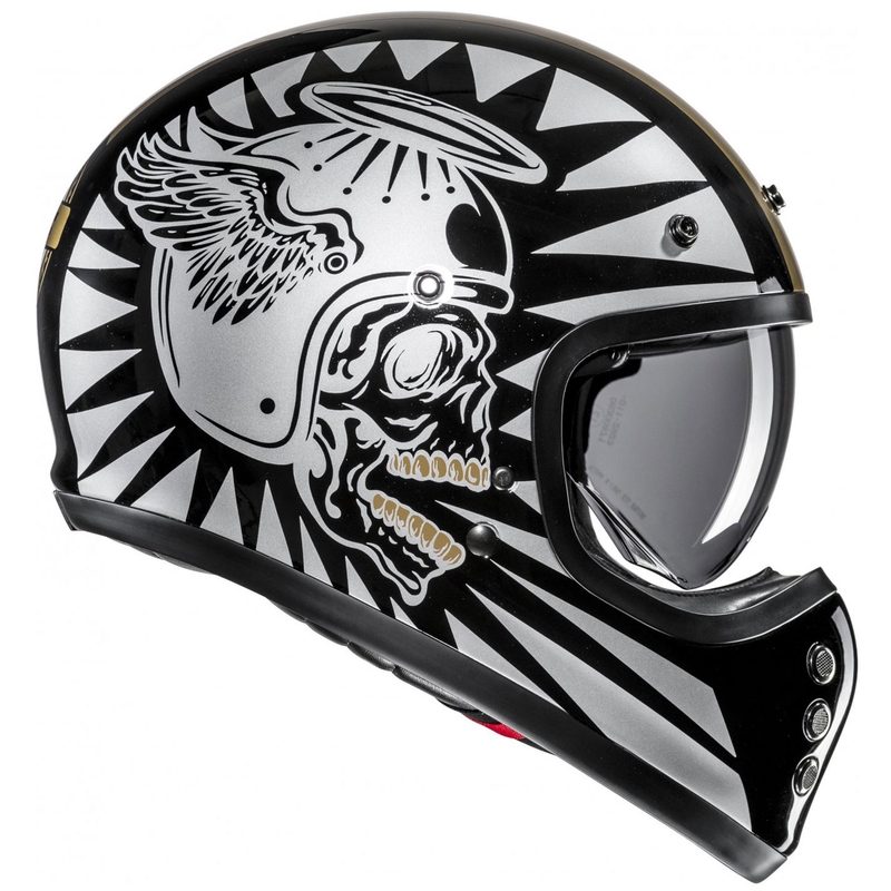 Casco integral de moto HJC V60 Flame MC9 dorado-negro