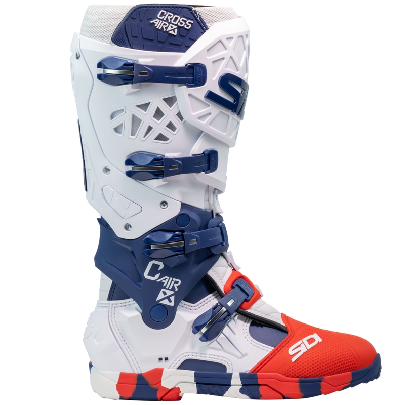 Botas de moto SiDi Crossair X blanco-azul-rojo