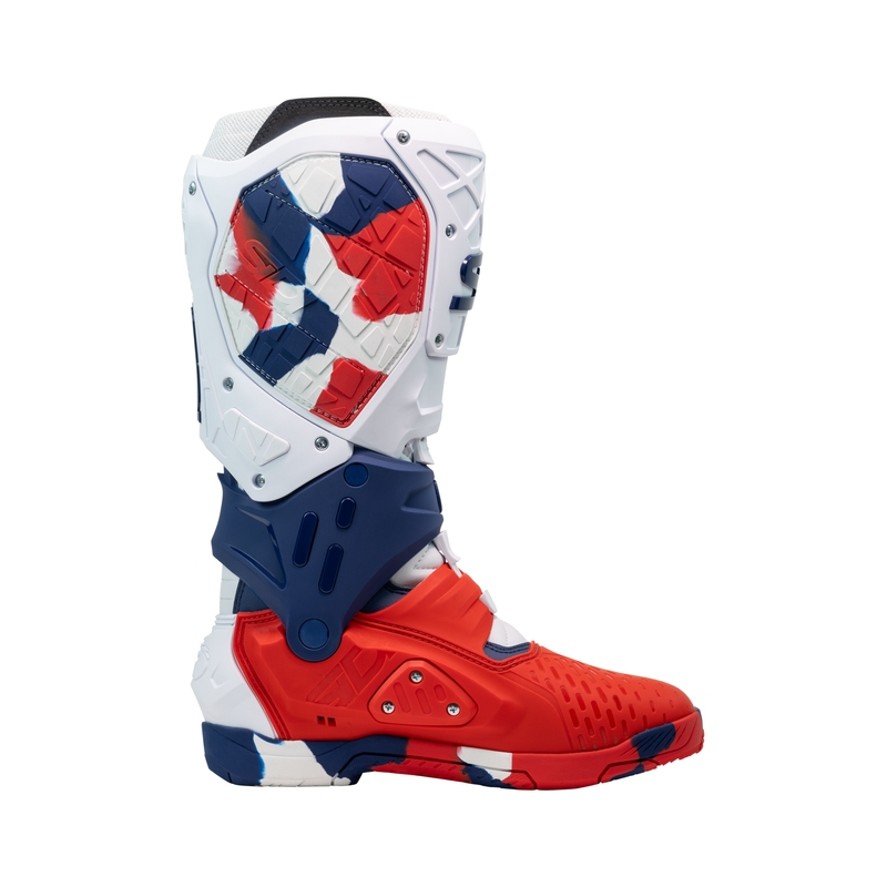 Botas de moto SiDi Crossair X blanco-azul-rojo