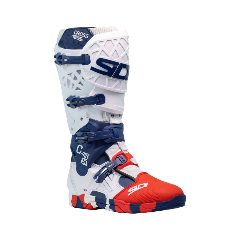 Botas de moto SiDi Crossair X blanco-azul-rojo