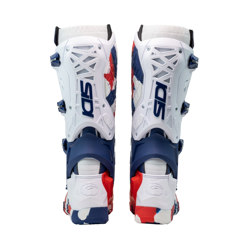 Botas de moto SiDi Crossair X blanco-azul-rojo