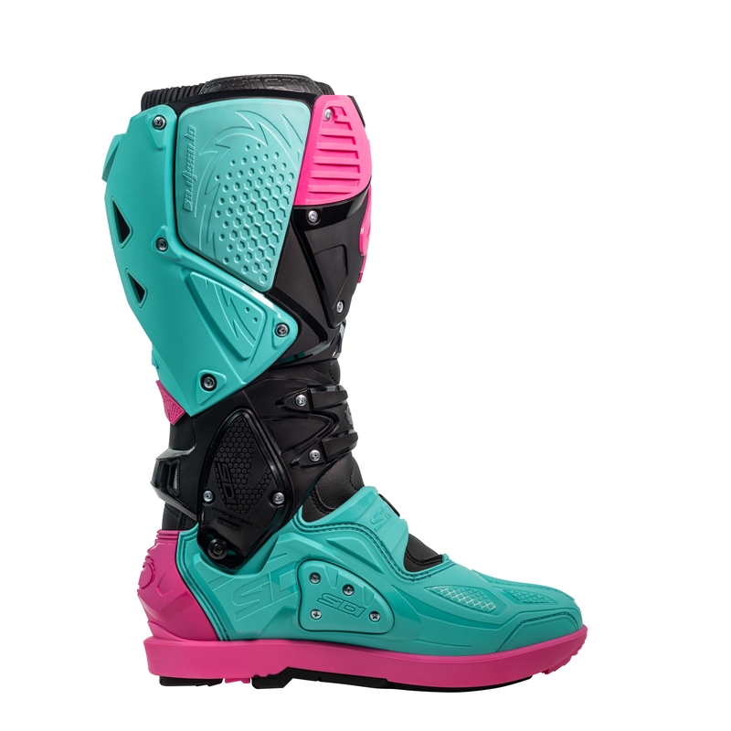 Botas de moto SiDi Crossfire 3 SRS negro-menta-rosa