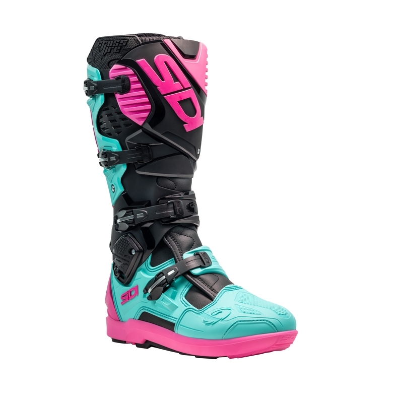 Botas de moto SiDi Crossfire 3 SRS negro-menta-rosa