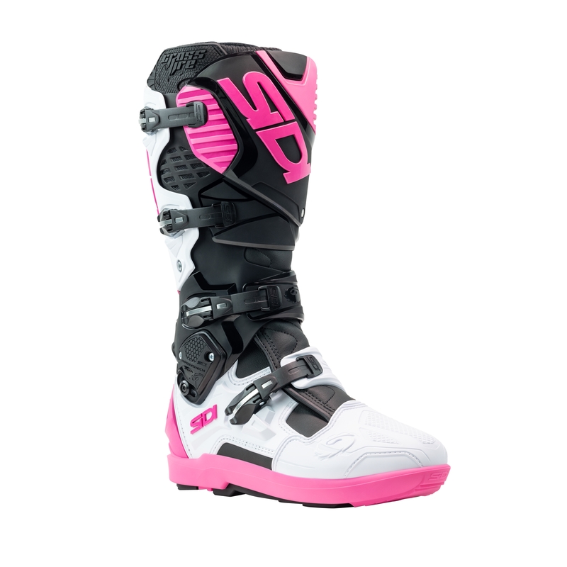 Botas de moto SiDi Crossfire 3 SRS negro-blanco-rosa