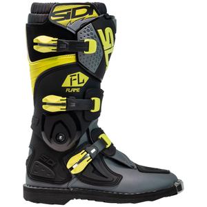 Zapatillas motocross para niños SiDi Flame negro-amarillo