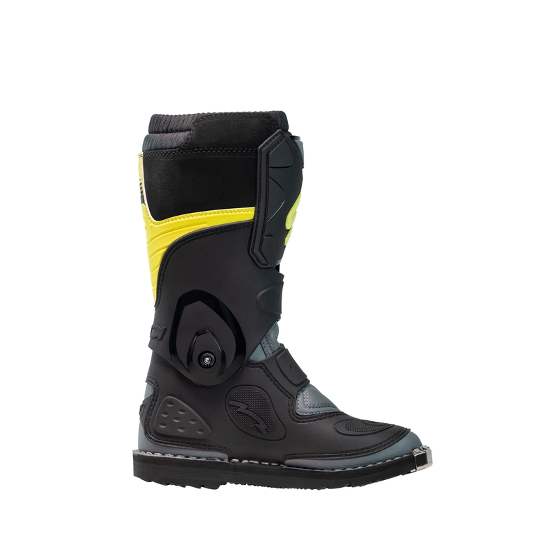 Zapatillas motocross para niños SiDi Flame negro-amarillo