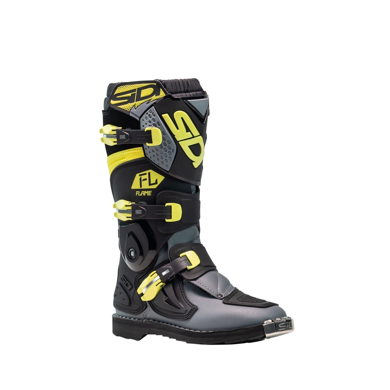 Zapatillas motocross para niños SiDi Flame negro-amarillo