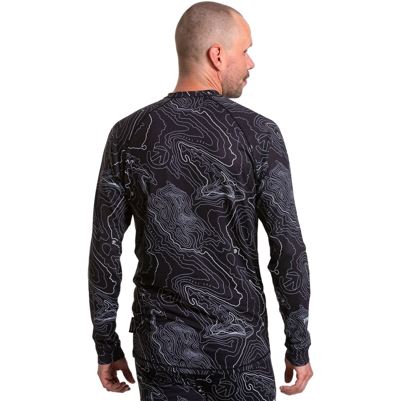 Camiseta térmica hombre Meatfly Avery negro-blanco