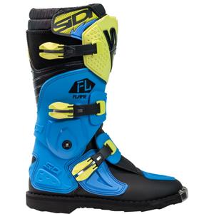 Botas de motocross para niños SiDi Flame azul-amarillo-negro