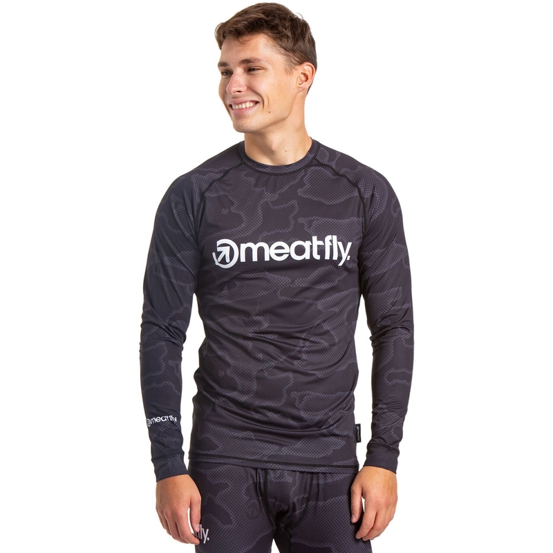 Camiseta térmica hombre Meatfly Avery negro-gris