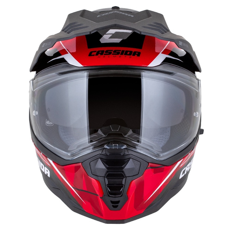 Casco enduro Cassida Road Runner TechniX rojo-negro-blanco-gris