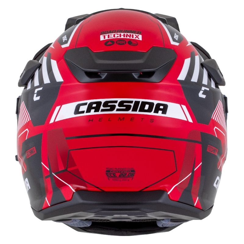 Casco enduro Cassida Road Runner TechniX rojo-negro-blanco-gris