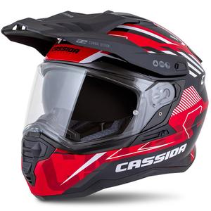 Casco enduro Cassida Road Runner TechniX rojo-negro-blanco-gris