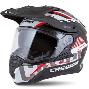 Casco enduro Cassida Road Runner TechniX blanco-negro-rojo-gris