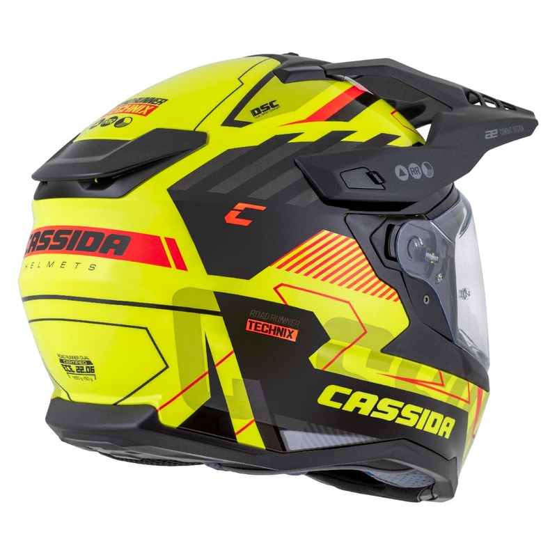 Casco enduro Cassida Road Runner TechniX fluo amarillo-negro-naranja-gris