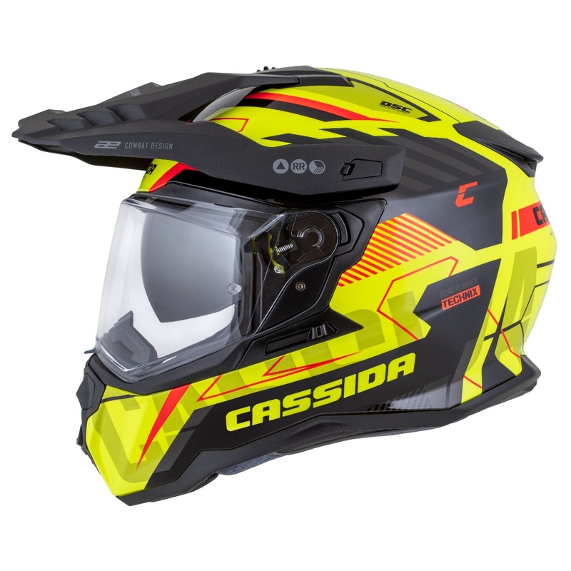 Casco enduro Cassida Road Runner TechniX fluo amarillo-negro-naranja-gris