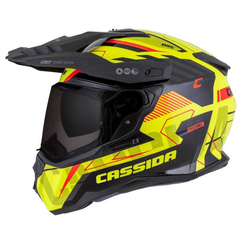 Casco enduro Cassida Road Runner TechniX fluo amarillo-negro-naranja-gris
