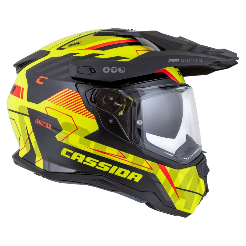 Casco enduro Cassida Road Runner TechniX fluo amarillo-negro-naranja-gris