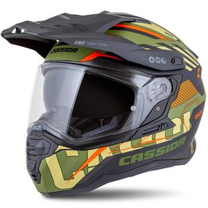 Casco enduro Cassida Road Runner TechniX verde mate-negro-naranja-gris