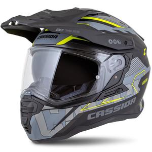 Casco enduro Cassida Road Runner TechniX gris mate-negro-amarillo fluo
