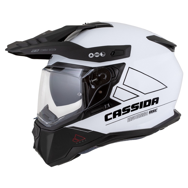 Casco enduro Cassida Road Runner Dual blanco-negro